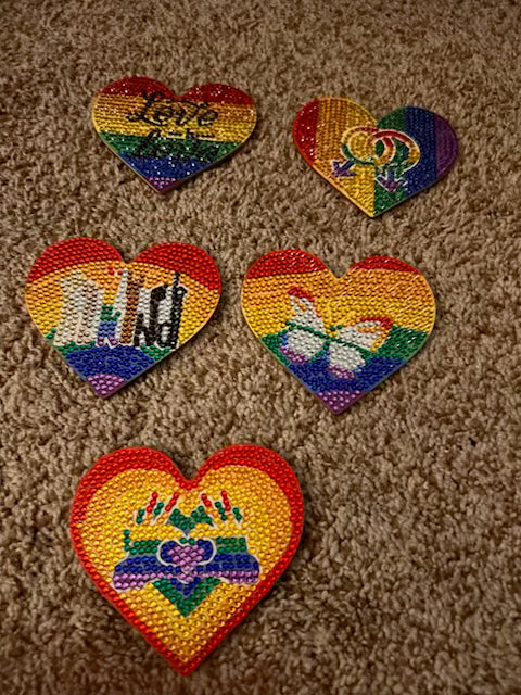 heart pride shape coasters