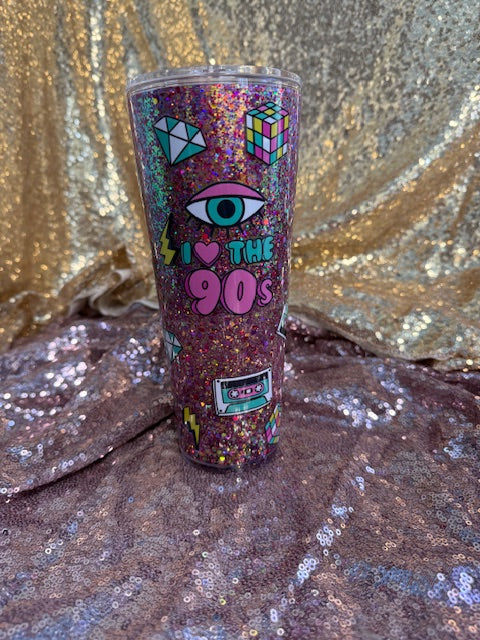 90's plastic snowglobe cup