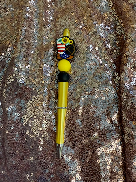 sunflower cowboy boot pen